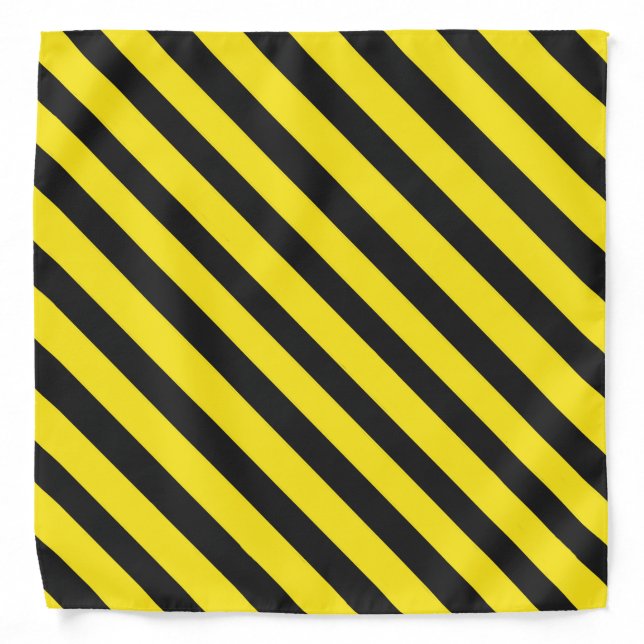 Yellow 'n Black Pirate Stripes Bandana (Front)