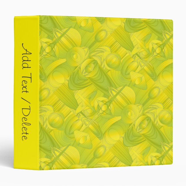 Yellow n Green Art Deco Personal Binder (Front/Spine)