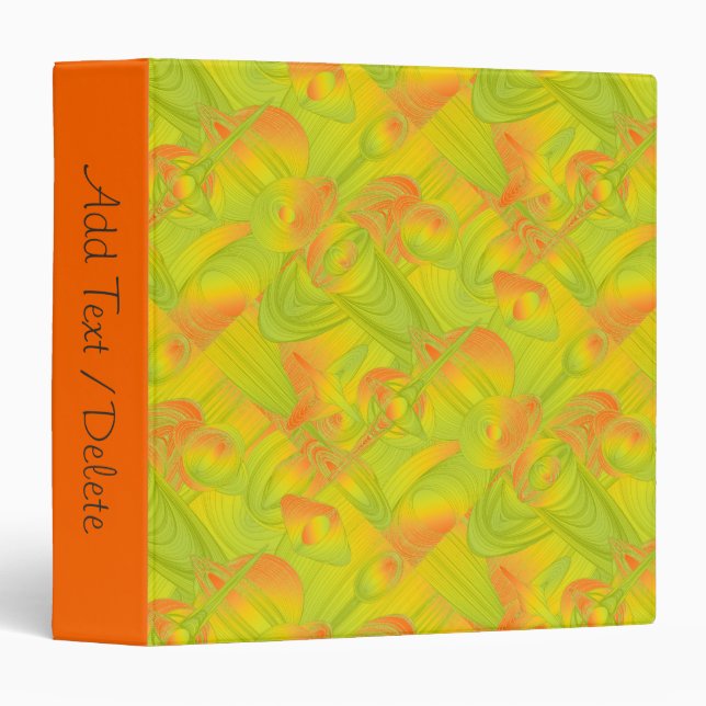 Yellow n Orange Art Deco Custom Text Binder (Front/Spine)