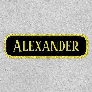 Yellow Name and Black Rectangular Patch