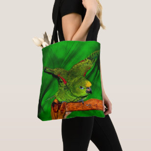 Yellow Naped Amazon Parrot Animal Art Tote Bag