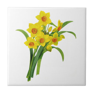 Yellow Narcissus by Pierre Joseph Redoute Ceramic Tile