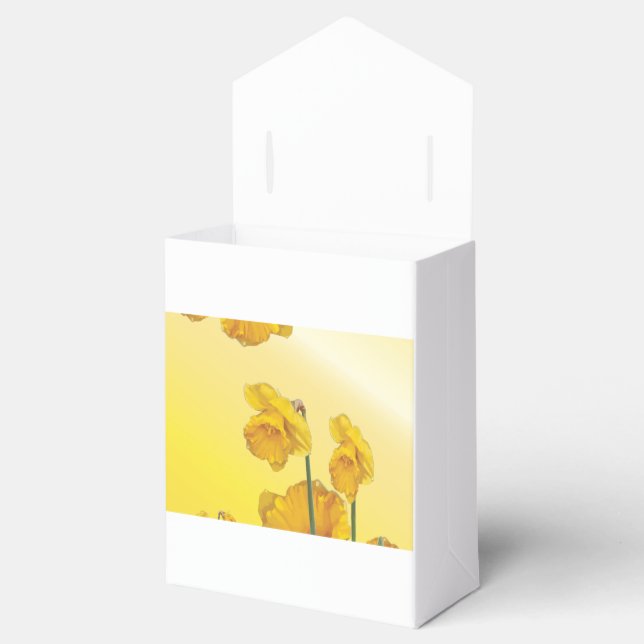 Yellow Narcissus Daffodil Fab Flower Floral Favor Boxes (Opened)