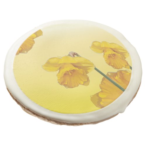 Yellow Narcissus Daffodil  Retro Vintage look Sugar Cookie