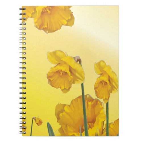 Yellow Narcissus Daffodil Retro Vintage Notebook