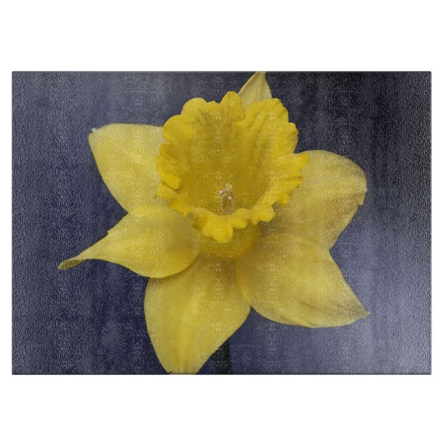 Yellow Narcissus Flower Floral watercolor paint Cutting Board (Front)