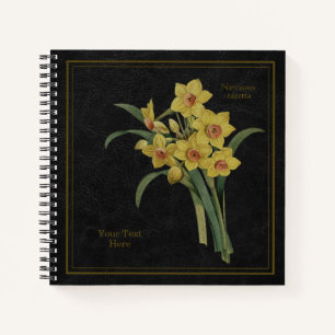 Yellow Narcissus Tazetta Black Notebook