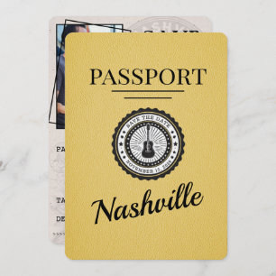 Yellow Nashville Passport Save The Date