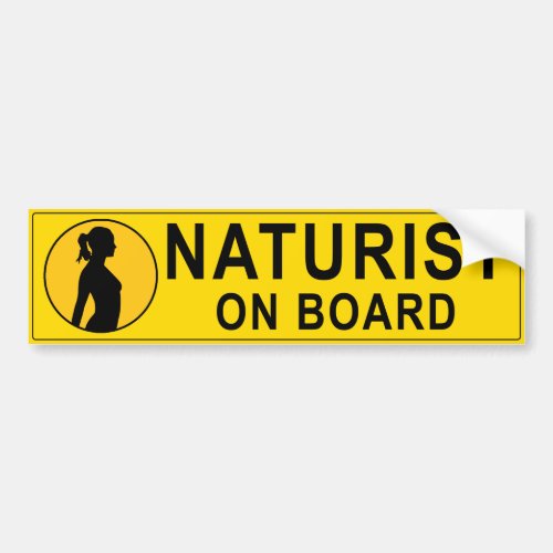 Yellow Naturist on Board Bumper Sticker