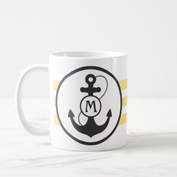 Yellow Nautical Anchor Coffee Mug by snowfinch at Zazzle
