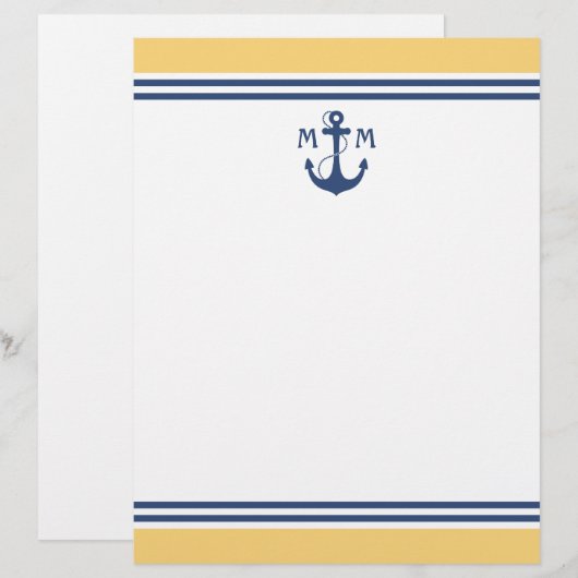 Yellow Nautical Monogram (Front/Back)