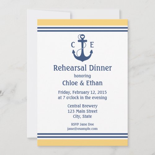 Nautical Rehearsal Dinner Announcements