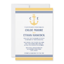 Yellow Nautical Wedding Invitations