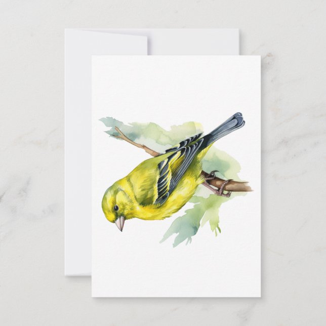 Yellow Navy Bird Funeral Thank You, Sympathy   Note Card (Back)