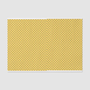 Yellow Navy Blue Dots Patterned Tissue Paper