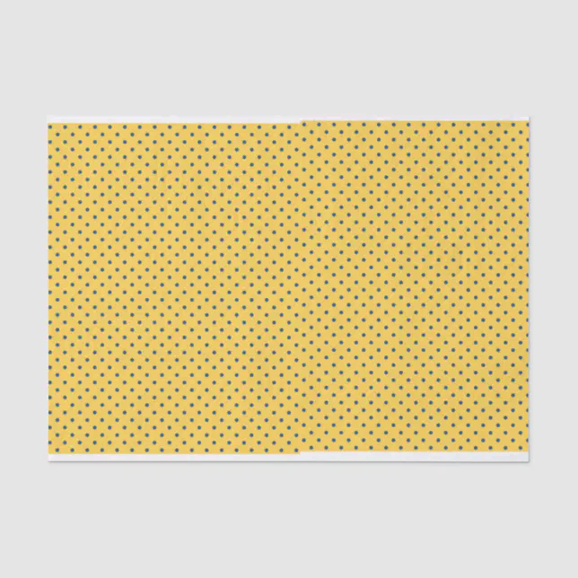 Yellow Navy Blue Dots Patterned Tissue Paper | Zazzle