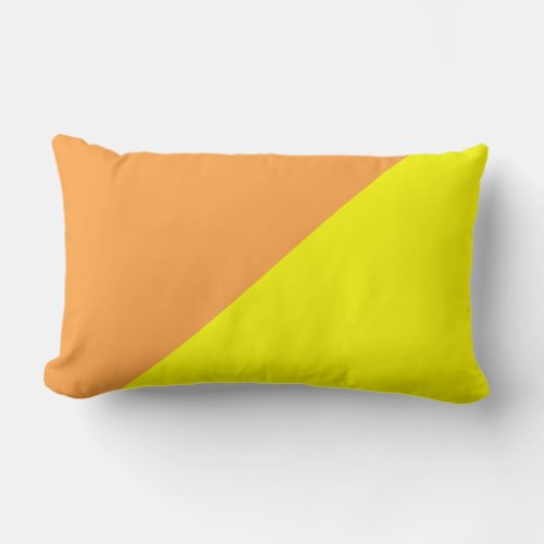 Yellow  Neon Carrot Solid Color Background Lumbar Pillow