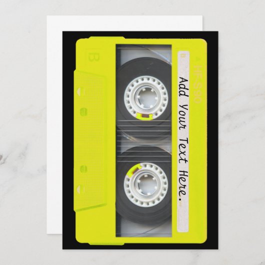 Yellow Neon Customizable Cassette Tape (Front/Back)
