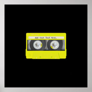 Yellow Neon Customizable Cassette Tape Poster