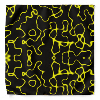 Yellow Neon Lightning lines Bandana