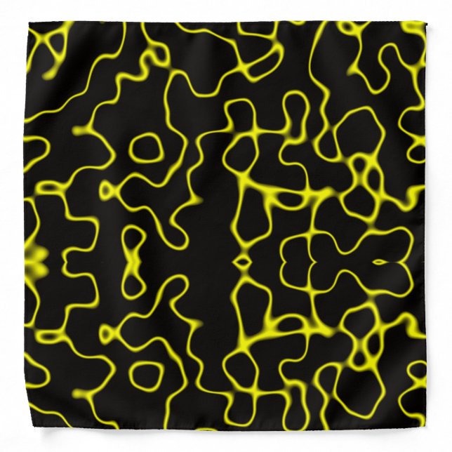 Yellow Neon Lightning lines Bandana (Front)