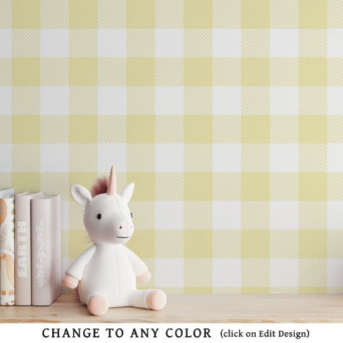 Yellow Neutral Baby Gingham Nursery Wallpaper Wallpaper