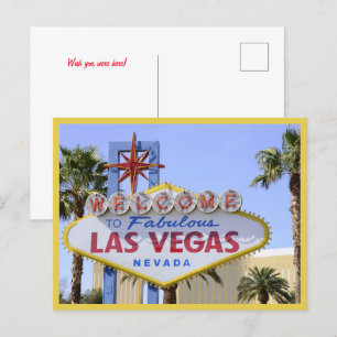 Yellow Nevada Welcome Sign Las Vegas postcard