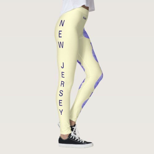 Yellow New Jersey Violet State Flower Leggings