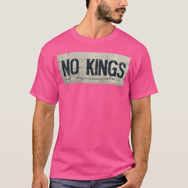 Yellow No Kings Day Graffiti Street Art Crown clas T-Shirt (Front)