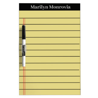 Yellow Notes Dry Erase Board