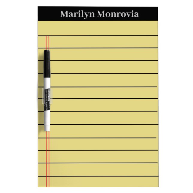 Yellow Notes Dry Erase Board (Front)