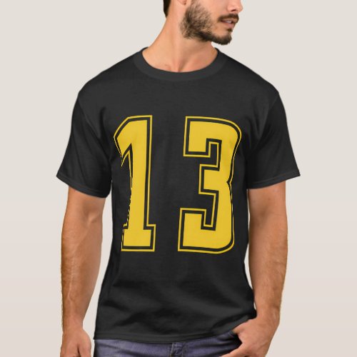 Yellow Number 13 Team Junior Sports Numbered Unifo T_Shirt