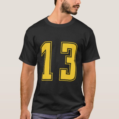 Yellow Number 13 Team Junior Sports Numbered Unifo T_Shirt