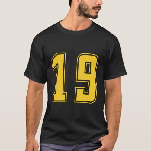 Yellow Number 19 Team Junior Sports Numbered Unifo T_Shirt