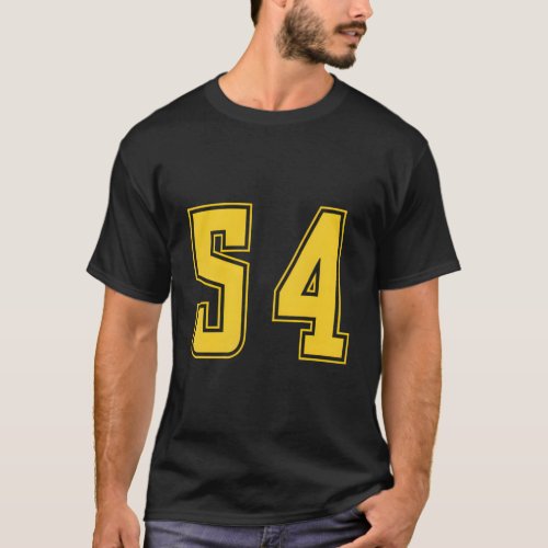 Yellow Number 54 Team Junior Sports Numbered Unifo T_Shirt
