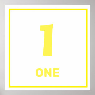 Yellow number one Poster
