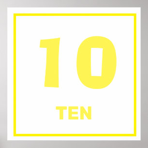 Yellow number ten Poster
