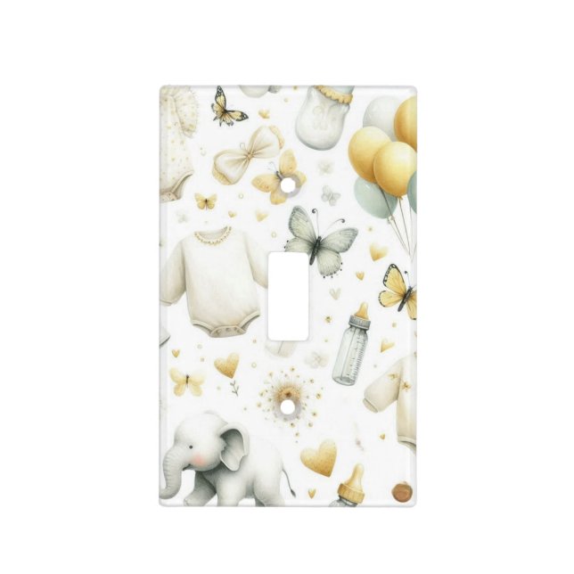 Yellow Nursery Light Switch Cover (Front)