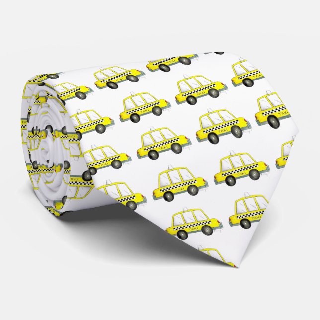 Yellow NYC Checkered Taxi Cab New York City Tie (Rolled)