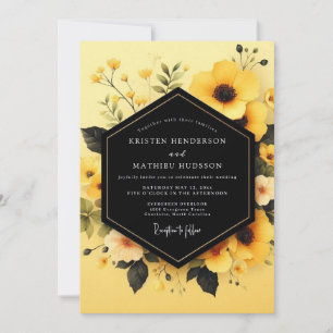 Yellow Obsidian Bloom Wedding Invitation