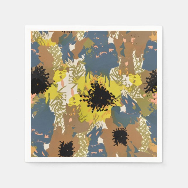 Yellow Ochre Florals Napkins (Front)