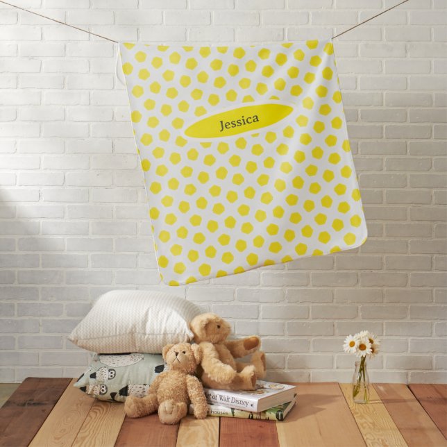 Yellow octagon shape seamless pattern baby blanket (In Situ)