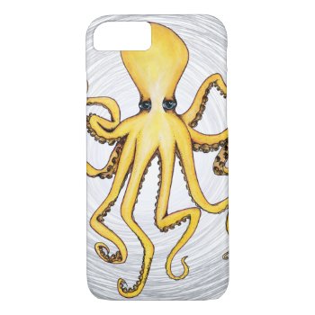Yellow Octopus Iphone 8/7 Case by CVZ_Illustrations at Zazzle
