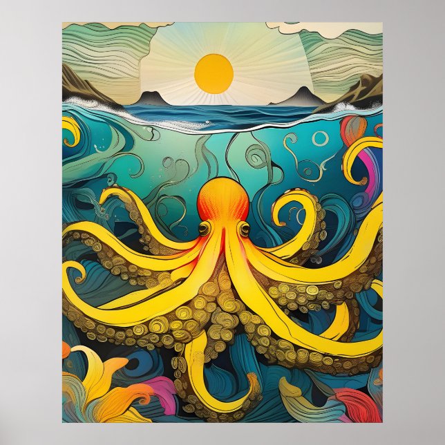 Yellow Octopus Poster (Front)