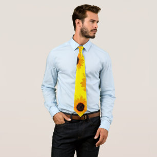 Yellow Oil Painted Sunflowers, Necktie