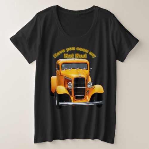 Yellow old roadster with the front windows chopped plus size T_Shirt