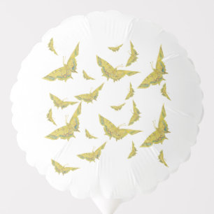 Yellow Old World Swallowtail Butterfly pattern Balloon