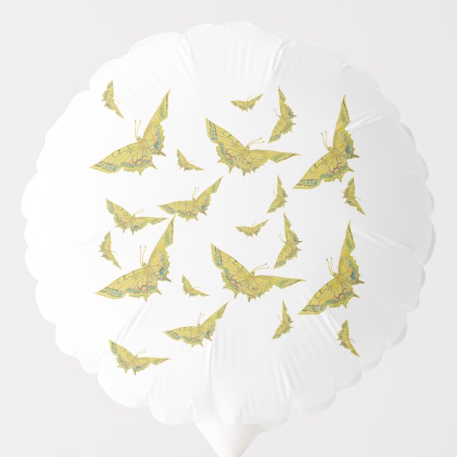 Yellow Old World Swallowtail Butterfly pattern Balloon (Front)