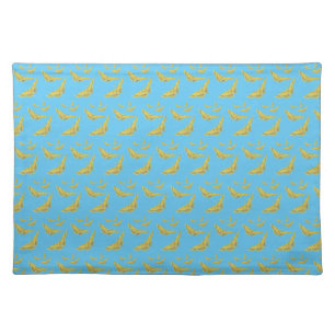 Yellow Old World Swallowtail Butterfly pattern Cloth Placemat