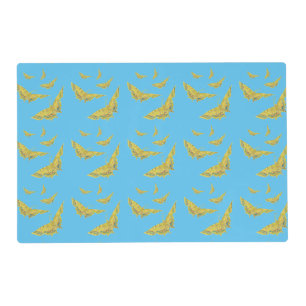 Yellow Old World Swallowtail Butterfly pattern Placemat